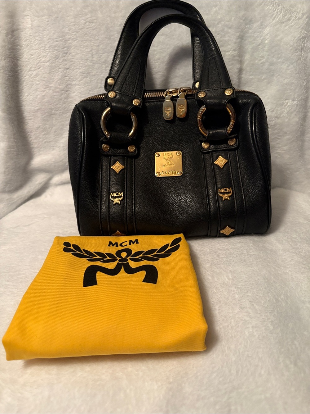 MCM Mini Studded Boston Bag
